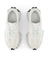 The New Balance Women's 327 Sneakers in White and Glint Blue