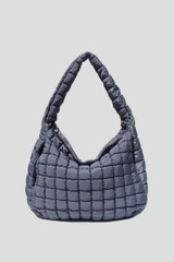 Street Level Quilted Carryall Tote Bag Slate front view