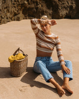 Billabong Women's Clare Stripe Sweater in Sandalwood