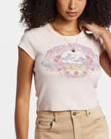 Billabong Women's Brighter Days Ahead Crop Tee in Feelin Peachy