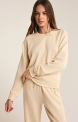 Z Supply Women's Saldana French Terry Top in Oatmeal Heather