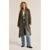 The Z Supply Women's Dorian Trench Coat in Grape Leaf Green