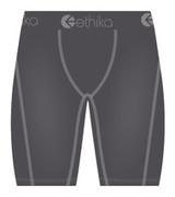 Ethika Men's Solid Staple Boxer Briefs Asphalt Cloud front view