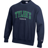 TYLER'S Champion Reverse Weave Crew Pullover in Navy/Green