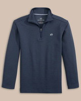 The Southern Tide Boys' Schooner Quarter Zip Pullover in Dress Blue