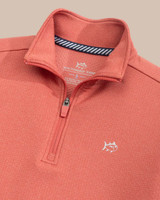 The Southern Tide Boys' Schooner Quarter Zip Pullover in Mineral Red