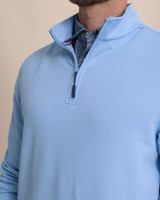 Southern Tide Men's Schooner Quarter Zip Pullover in Ocean Channel back view