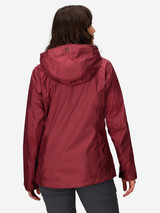 The Marmot Women's Precip Eco Jacket in the Grapefruit Colorway in acai Berry