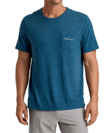 The Free Fly Men's Salt and Sun Pocket Tee  in Heather Legion Blue
