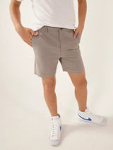 The Chubbies Boys' Worlds Grayest Everywear Performance Shorts in the Medium Grey colorway