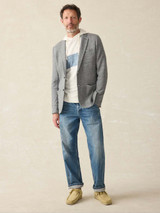 The Faherty Men's Inlet Knit Blazer in Heather Grey