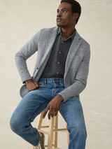Faherty Men's Inlet Knit Blazer Medium Grey full view
