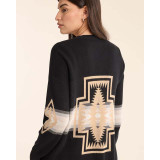 Pendleton Women's Sierra Springs Cotton Cardigan in Black Harding Multi colorway