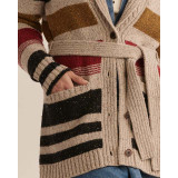 Pendleton Women's Camp Stripe Cardigan in Ivory Stripe Multi colorway