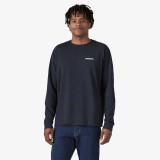 The Patagonia Men's Long Sleeve P-6 Logo Responsibili-Tee in New Navy