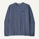 Patagonia Men's Long Sleeve P-6 Logo Responsibili-Tee in P-6 Logo:Current Blue