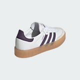 The Adidas Women's Sambae Shoes in White and Purple
