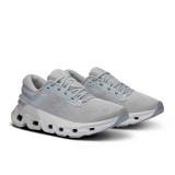 The On Running Women's Cloudflyer 5 Running Shoes in Glacier Grey and White