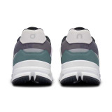 The On Running Men's Cloudrift Running Shoes in the White and Asphalt Colorway