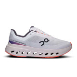 The On Running Cloudsurfer Next Running Shoes in White and Flame Colorway