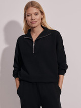 Varley Women's Hawley Half Zip Sweat Pullover in Black