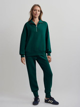 Varley Women's Hawley Half Zip Sweat Pullover in Forest