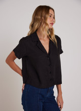 Bella Dahl Women's Flowy Button Down Top in Black