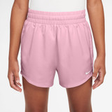 Nike Girls' One Big Kids' Dri-FIT High-Waisted Woven Training Shorts in Medium Soft Pink