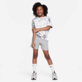 The Nike Girls' Sportswear Club Fleece 5" French Terry Shorts in Dark Grey Heather