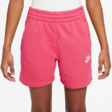 The Nike Girls' Sportswear Club Fleece 5" French Terry Shorts in Aster Pink