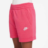 The Nike Girls' Sportswear Club Fleece 5" French Terry Shorts in Aster Pink
