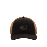 The Billabong A/Div Range Trucker Hat in the colorway Black/ Tan