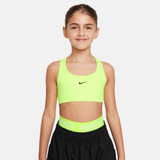Nike Girls' Swoosh Sports Bra in Volt Black