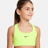 Nike Girls' Swoosh Sports Bra in Volt Black
