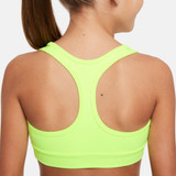 Nike Girls' Swoosh Sports Bra in Volt Black