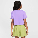 The Nike Girls' Sportswear Cropped T-Shirt in the Black Raspberry Colorway