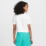 The Nike Girls' Sportswear Cropped T-Shirt in White