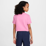 The Nike Girls' Sportswear Cropped T-Shirt in Magic Flamingo