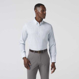 The Mizzen and Main Men's Leeward Dress Shirt in the White Hatch Mark Pattern