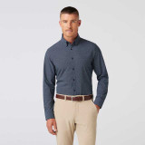 The Mizzen and Main Men's Leeward Dress Shirt in the Navy Diamond Pattern