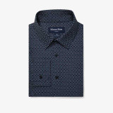 The Mizzen and Main Men's Leeward Dress Shirt in the Navy Diamond Pattern