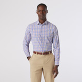 The Mizzen Main Men's Leeward Dress Shirt in Pink and Blue Plaid
