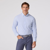 The Mizzen Main Men's Leeward Dress Shirt in Cobalt Drop Shadow