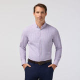 Mizzen+Main Men's Leeward Dress Shirt Pink Salt Wyatt Plaid front view