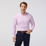 Mizzen+Main Men's Leeward Dress Shirt Pink Salt Straton Check front view