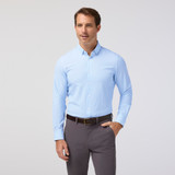 The Mizzen Main Men's Leeward Dress Shirt in Cloud Blue Micro Dot