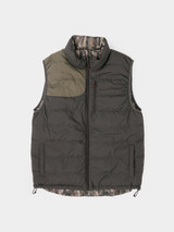 Duck Camp Men's DryDown Reversible Vest in Raven/Woodland