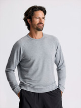 Free Fly Men's Bamboo Lightweight Fleece Crew Pullover in Heather Grey