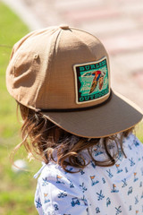 Burlebo Boys' Greenhead Patch Snapback Hat in Tan
