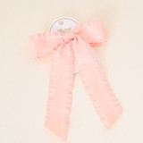 The Darling Effect Ruffle Hair Bow in Blush